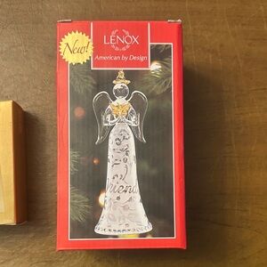 Lenox Clear and Gold Glass Angel Figurine